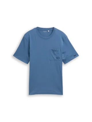 Tom Tailor - T-Shirt mit Brusttasche blau - Gr. - L