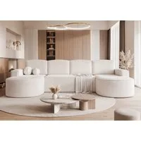 yourhouse24 Wohnlandschaft XXL U-Sofa SOFIA U in organischem Design, mit Schlaffunktion und Bettkasten, Seite universal