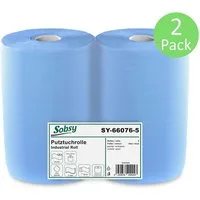 Hypafol Papierhandtuch SET, (mit passendem Spender auswählbar), 2 x blaue Industrierolle