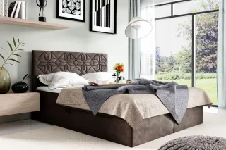 Boxspringbett Schlafzimmerbett 180x220cm LAZARO Nr.1 Braun inkl. Bettkasten