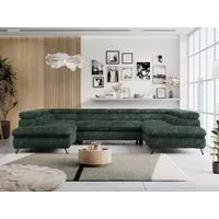 MKS MÖBEL Ecksofa PETER U, Set, Ecksofa U-Form, Wellenfedern, HR35-Schaum, form, Sofa big XXL, Bettkasten, Bettfunktion, Einstellbare Kopfstützen