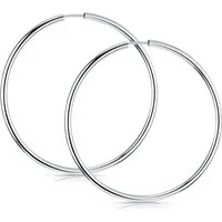 Materia Paar Creolen Damen Teenager Silber klassisch Ø46mm SO-332, 925 Sterling Silber, rhodiniert