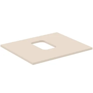 Ideal Standard Waschtischplatte i.life B mittigerAusschnitt f.1 Schale 602x507x18mm Sandbeige matt,  T5409NF