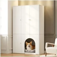 Flieks Kleiderschrank Hochschrank 120×50×200cm mit Haustierbereich und Kleiderstange