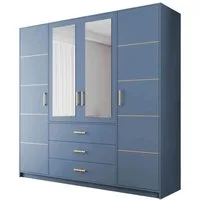 Beautysofa Kleiderschrank Kleiderschrank mit 4 türen BALI D4 Garderobenschrank mit Spiegel