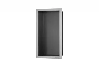 ESS BOX 10 Anthrazit Wandnische 15x30x10 cm mit Rahmen Edelstahl gebürstet, inkl. Rohbauset, BOX-15x BOX-15x30x10-A