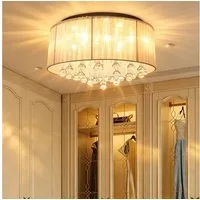 oyajia LED Deckenleuchte 48W Kristall Deckenleuchte, G9 Pendelleuchte mit Rundem Gaze-Schirm, ohne Leuchtmittel, kaltweiß, warmweiß, neutralweiß, Lampenschirm aus Organza, G9-Fassung, 8-flammige Deckenleuchte 40x20cm