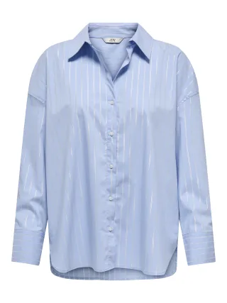 JDY - JDYMIO L/S LUREX LOOSE SHIRT WVN NOOS Chambray Blue - Gr. - L