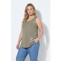 Angel of Style Longtop Top A-Linie glänzender Blätter-Druck