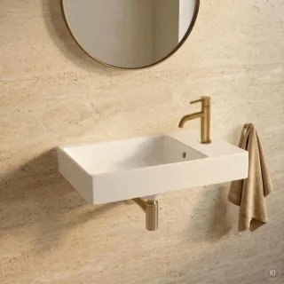 CARLDIX x LAUFEN Handwaschbecken 45 cm A91001014501 Weiß, 450 x 260 mm, mit Überlauf, Hahnloch rechts