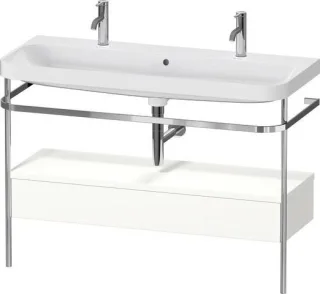 Duravit Happy D.2 Plus c-shaped Set mit Metallkonsole und Schubkasten Weiß Supermatt 1175x490x850 mm HP4854O84840000