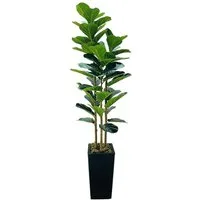 Kunstpflanze Künstlicher Geigenblatt Feigenbaum mit Pflanzenbaum für Innenbüro, GarveeMore