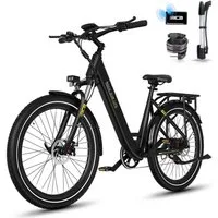 RCB E-Bike Pedelec G6 für Stadt und Gelände,27,5 Zoll Damen Elektrofahrrad,13Ah,80-120 km, 7 Gang, Kettenschaltung, Heckmotor, 468 Wh, APP&NFC, ebike Damen, Drehmomentsensor, max. Geschwindigkeit: 25 km/h