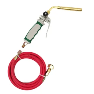 Liquefied Gas Welding Gun Double Switch Germany Style Soldering Torch Refrigeration Oxygen-Free Torches with 1.6m Rubber