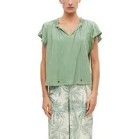 s.Oliver BLACK LABEL Schlupfbluse Sommershirt mit Bindeband und aus Viskose