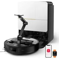 Roborock Saugroboter Saros Z70 Saugroboter mit Wischfunktion, OmniGrip Arm, KI-gestützt, 22.000 Pa Saugkraft, 7.98 cm Ultra Slim, FlexiArm Riser, AdaptiLift Chassis, Heißwasser Mopp Waschen & Trocknen