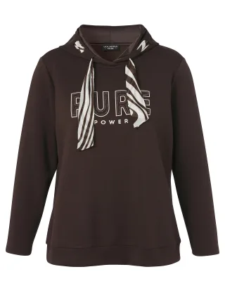 VIA APPIA DUE - Sweatshirt Kapuze 1/1 Arm Motiv kaffee/creme - Gr. - 54