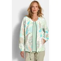 GOLDNER Outdoorjacke Printjacke mit Ottomanstruktur Baumwolljacke mit Rundhals, Reißverschluss, Taschen und Langarm