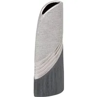 Dekohelden24 Dekovase Edle moderne Deko Designer Keramik Vase in silber- (1 St)