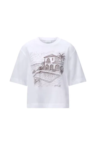 Rich & Royal - Gentle Fit T-Shirt with Print white - Gr. - L