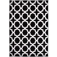 Mazovia Designteppich Modern Teppich Geometrische Muster schwarz weiß - Kurzflor, 120 x 170 cm, Geeignet für Fußbodenheizung, Höhe 7 mm, Kurzflor