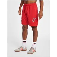 hummel Sporthose hmlLEAD Poly Shorts (Mesh-Stoff) Kurz rot Herren
