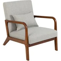 COSTWAY Relaxsessel, gepolstert, mit Armlehnen & Kissen, Holz, 65x79x77cm