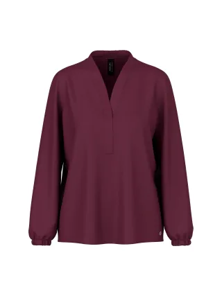 Marc Cain Additions - Weite Bluse mit V-Ausschnitt winetasting - Gr. - 44
