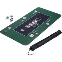 relaxdays Spieltisch Pokermatte 180x90, grün