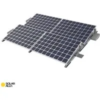 smartEC Solarmodul-Halterung Montagesystem für Flachdach 4 Solarmodule Neigung 10°, (Einfache Montage Aluminium rutschfest modular erweiterbar effektiv)