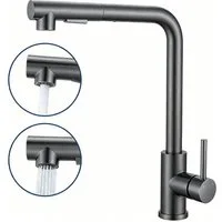 AICA Küchenarmatur Wasserhahn Küche mit Einhand, ausziehbarer Brause für 2 Strahlarten Spültischarmatur mit Einhand & 360° Schwenkfunktion als Hochdruckhahn