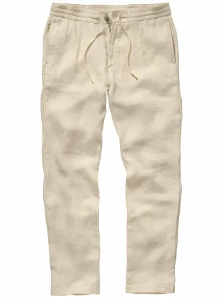 Mey & Edlich Herren Leinenchino Herringbone Gelb 100 % Leinen