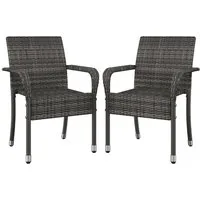 Yaheetech Gartenstuhl 2/4/6er-Set Esszimmerstuhl Rattan-Optik mit Metallbeinen (2 St), Küchenstuhl fürs Esszimmer/Balkon/Terrasse