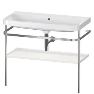 Duravit Happy D.2 Plus c-shaped Set mit Metallkonsole Nordic Weiß Seidenmatt 975x490x850 mm - HP4838 HP4838N3939