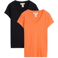 bonprix T-Shirt (Packung, 2-tlg., 2er) lockere Passform, Kurzarm, für Frühling und Sommer, Baumwolle