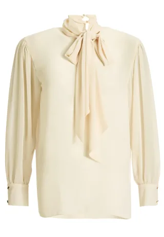 SWING - Schluppenbluse aus Chiffon champagne beige - Gr. - 36