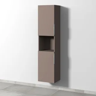 Sanipa 3way Hochschrank mit 2 Türen und 1 offenem Fach, Taupe-Matt UP1161T