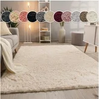 Paco Home Hochflor-Teppich Silky 591, rechteckig, Höhe: 37 mm, Uni-Farben, besonders weich und kuschelig, Wohnzimmer