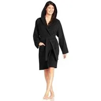 Vossen Unisex-Bademantel Texas, ideal für Sauna & Spa, Hotelbademantel, Morgenmantel, Kurzform, Webvelours, Kapuze, Gürtel, für Damen & Herren