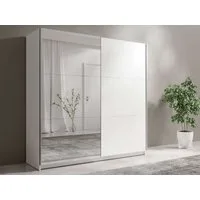 Home affaire Schwebetürenschrank Kleiderschrank Fresno mit 5 Einlegeböden, Spiegel und Kleiderstange Garderobe mit 2 Schwebetüren, B/H/T 150/207/62 cm