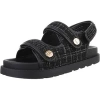 Ital-Design Moderne Sandalen für Damen – Komfort & Stil Riemchensandalette (89323005) Flach Plateausandaletten in Schwarz