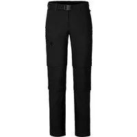 Bergson Outdoorhose NARRABEEN Doppel Zipp-Off Damen Wanderhose, vielseitig pflegeleicht, Kurzgrößen, schwarz
