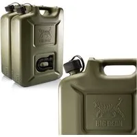 BigDean Benzinkanister 2 Stück Kraftstoffkanister 20L in Olivgrün mit flexiblem Ausgießer (Set, 2 St., Benzinkanister), Kraftstoffkanister, Benzin, Diesel, AdBlue, Öl