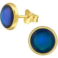 ALEXANDER YORK Paar Ohrstecker GEO-DESIGN farbverändernd in Gold, 2-tlg., 925 Sterling Silber