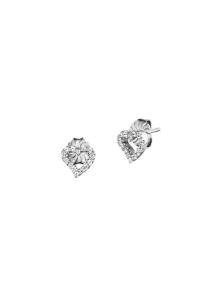 Julie Julsen Ohrstecker 925/- Sterling Silber rhodiniert Herz mit Zirkonia