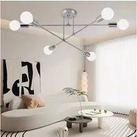 Ophy Kronleuchter Sputnik Kronleuchter, 6‑flammig, Vintage Deckenlampe aus Metall (E27), ohne Leuchtmittel, halbbündige Deckenbeleuchtung, für Esszimmer, Schlafzimmer & Wohnzimmer