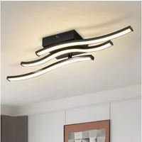 Nettlife LED Deckenleuchte Schwarz 6W Flurlampe Modern 3000K Warmweiß, LED fest integriert, Warmweiß, Schlafzimmerlampe Warmweiß LED Deckenbeleuchtung für Küche Flur