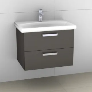 Artiqua 412 Waschtischunterschrank für Daylight K0726, Stahlgrau Metallic, 412-WU2L-I04-7141-88 412-WU2L-I04-7141-88