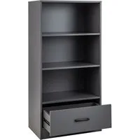 COSTWAY Bücherregal, Standregal mit großer Schubladen & 3 Fächern 60x38x120cm