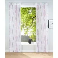 OTTO home Schiebegardine Dimona (2 St), Schlaufen, transparent, Voile, 2er-Set, Fertiggardine, inkl. Beschwerungsstange, Wellen